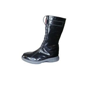 UMI Boots Lace Up Girls Sz 3.5 Kid's Black Leather Sz 35 EU Mid Calf‎